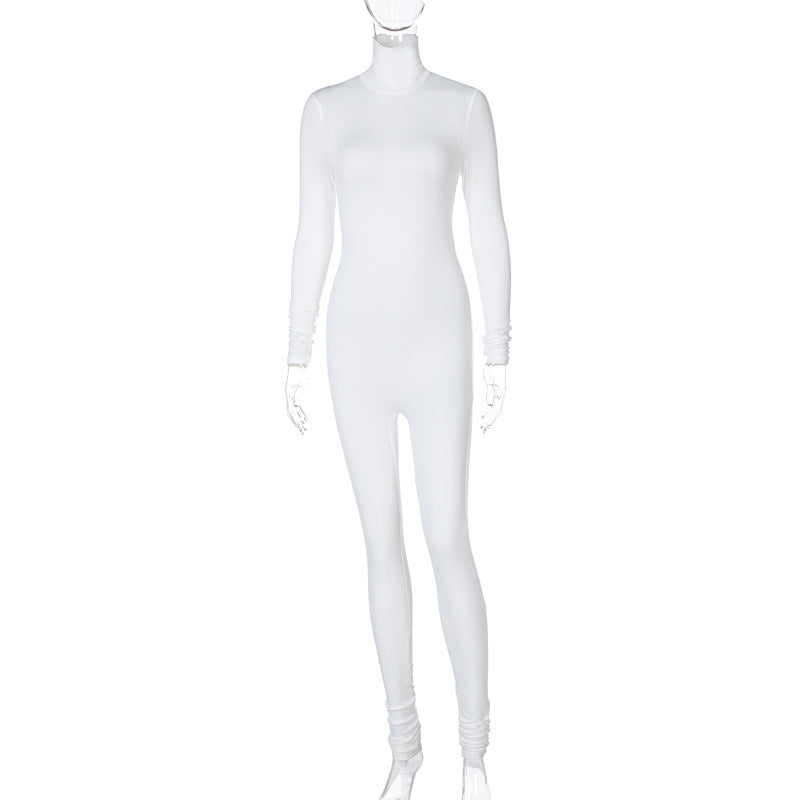 Women's Long Sleeve Turtleneck Jumpsuit