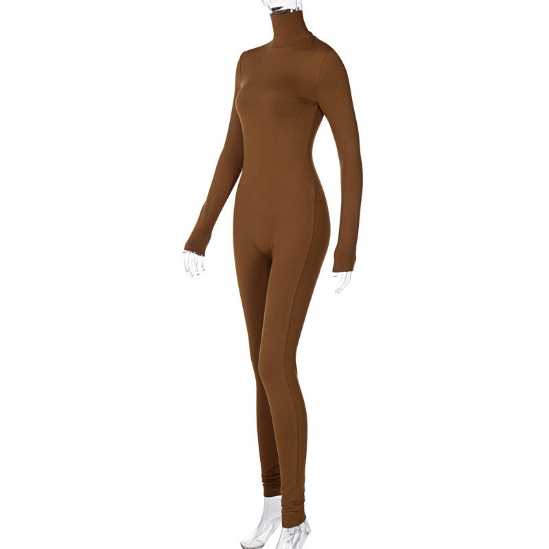 Women's  Long Sleeve Turtleneck  Jumpsuit